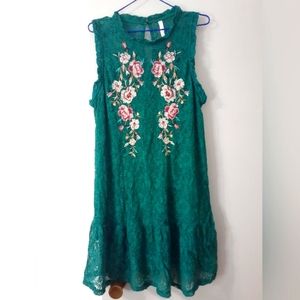Lace Dress with Floral Details